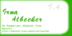 irma albecker business card